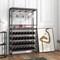 Freestanding Wine Bakers Rack With 4-tier Wine Storage and 4 Rows of Stemware Racks